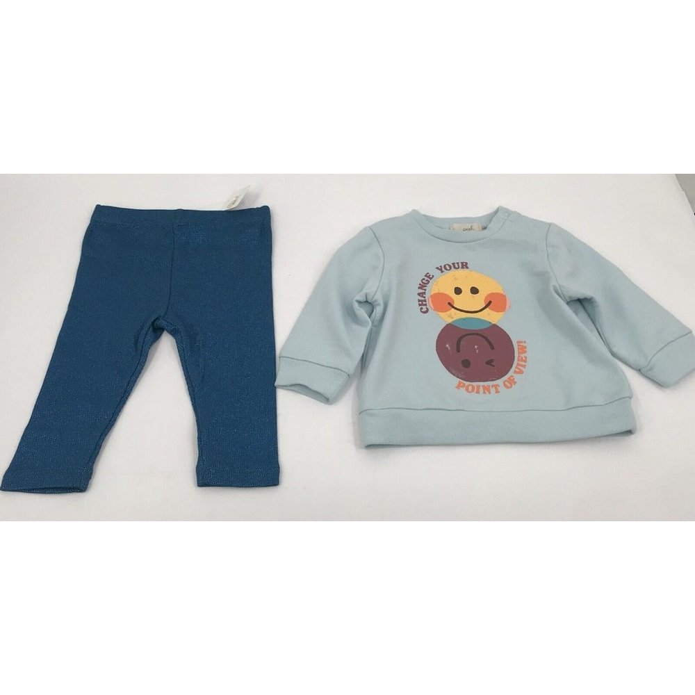 Peek Essentials Change Your Point of View Sweatshirt Leggings‎ Set Smiley Face